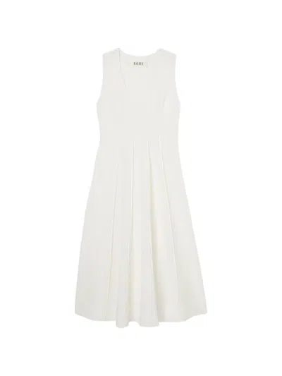 Rohe Sculptural Pleated Midi Dress In White