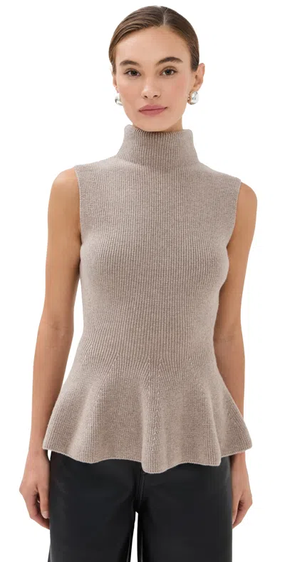 Rohe Sculptural Sleeveless Knitted Top Taupe Melange In Neutral