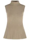Rohe Sculptural Sleeveless Knitted Top Taupe Melange In Multi