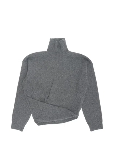 Rohe Sculptural Twisted-drape Sweater In Gray