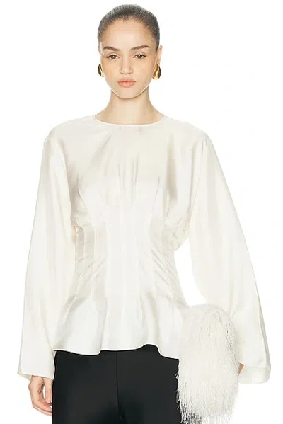 Rohe Sculptural Waisted Silk Top In White