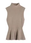 Rohe Sculptural Wool And Cashmere-blend Top In Brown