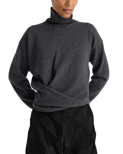 Rohe Sculptural Wool Cashmere Turtleneck Sweater In Gray