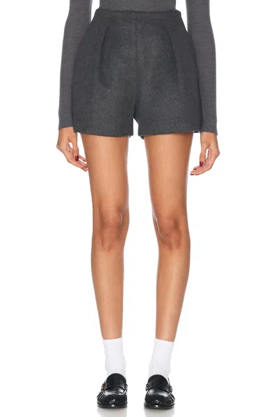 Rohe Sculptural Wool Mini Shorts In Anthracite Melange
