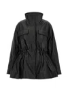 Rohe Leather Jacket With Adjustable Drawstring Waist In Black