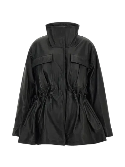 ROHE SCULPTURAL-WAIST LEATHER JACKET