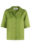 Rohe Camp Collar Silk Shirt Garden Green