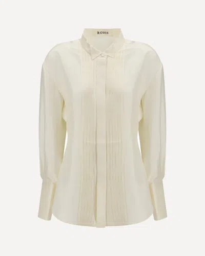 Rohe Shaped Silk Tuxedo Shirt In White