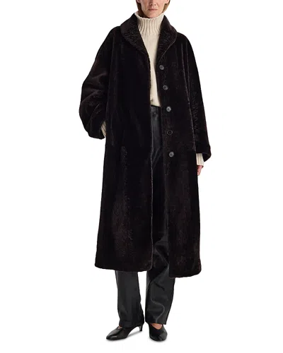 Rohe Shearling Shawl Collar Coat In Brown