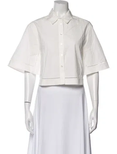 Pre-owned Rohe Short Sleeve Button-up Top In White