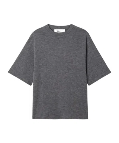 Rohe Round Neck Long-sleeved T-shirt In Gray