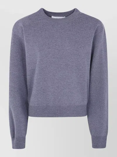 Rohe Shoulder Detail Crew Neck Knit Top In Blue