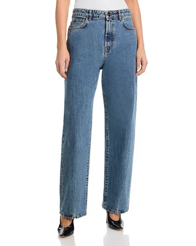 Rohe Signature Baggy Low Waist Jeans In Denim Blue
