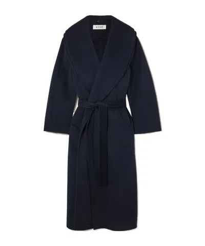 Rohe Róhe Signature Double Faced Scarf Coat In Blue