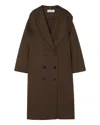 Rohe Signature Double-faced Scarf Coat In Brown
