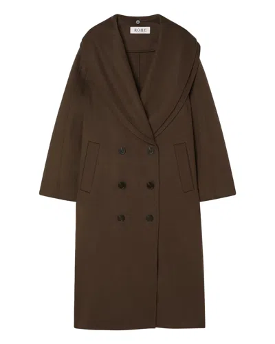 Rohe Signature Double-faced Scarf Coat In Brown