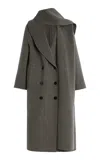Rohe Double-breasted Wool And Cashmere-blend Coat In Green