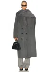 Rohe Signature Double Faced Scarf Coat In Gray