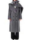 Rohe Signature Double-faced Scarf Coat In Gray