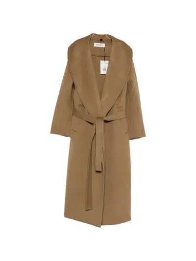 Rohe Signature Scarf Coat In Brown