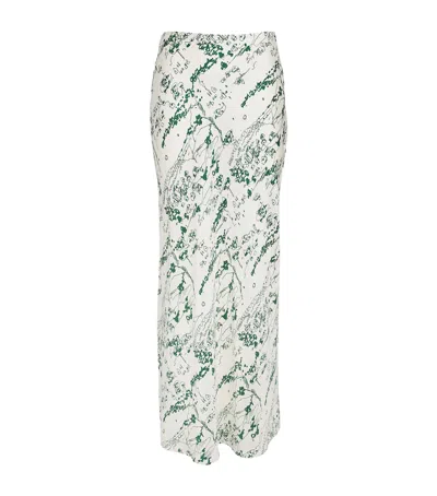 Rohe Silk Abstract Print Skirt In White