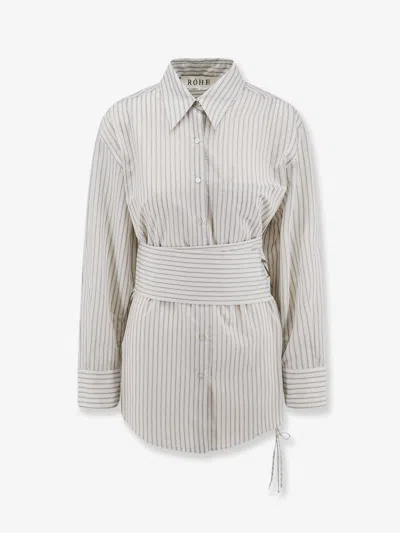 Rohe Silk And Cotton Blend Shirt In Gray