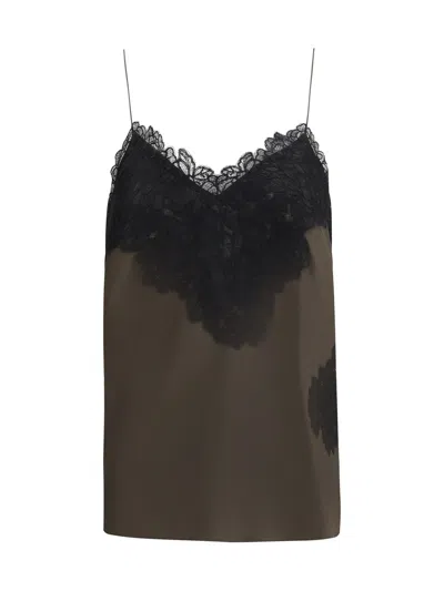 Rohe Silk And Lace Women's Top In Brown