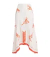 Rohe Silk Ballpoint Horse Midi Skirt In Orange