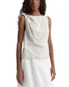 Rohe Silk Blend Draped Top In White