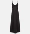 Rohe Gathered Open-back Silk-blend Crepe Maxi Dress In Black