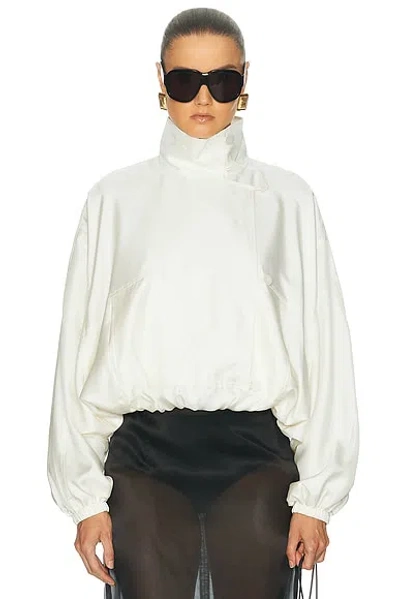 Rohe Silk Blouson Anorak Jacket In White
