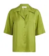 Rohe Camp Collar Silk Shirt Garden Green In Green