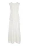 Rohe Silk-detailed Wool-blend Open-back Dress In 101_291 Cream