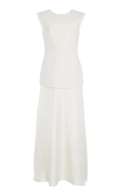 Rohe Silk-detailed Wool-blend Open-back Dress In 101_291 Cream