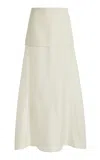 Rohe Silk-detailed Wool-blend Skirt In Beige