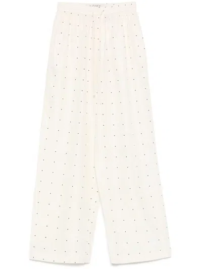 Rohe Silk Dotted Trousers In White