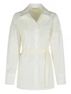 Rohe Silk-insert Belted Vest-shirt In Neutral