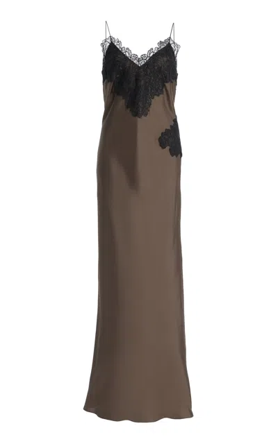 ROHE SILK LACE SLIP DRESS