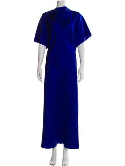 Pre-owned Rohe Silk Long Dress In Blue