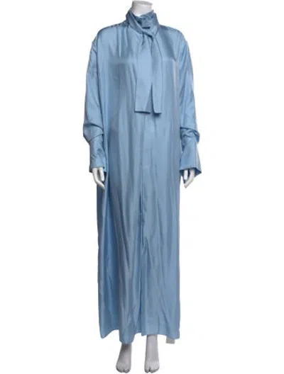 Pre-owned Rohe Silk Long Dress In Blue/metallic