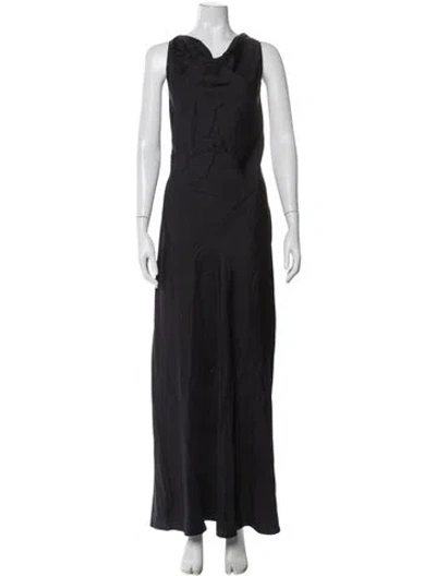 Pre-owned Rohe Silk Long Dress In Gray