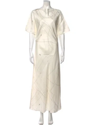 Pre-owned Rohe Silk Long Dress In Neutral