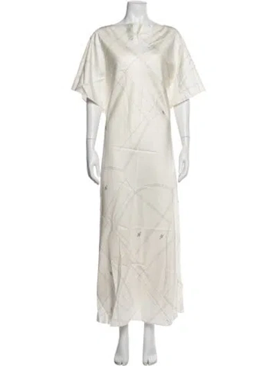 Pre-owned Rohe Silk Long Dress In Neutral