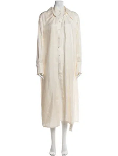 Pre-owned Rohe Silk Long Dress In Neutrals