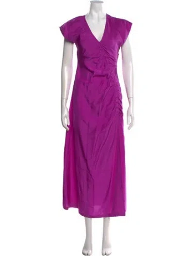 Pre-owned Rohe Silk Long Dress In Purple