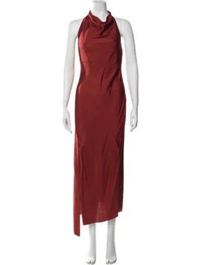 Pre-owned Rohe Silk Long Dress In Red