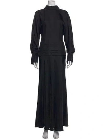 Pre-owned Rohe Silk Long Dress W/ Tags In Black