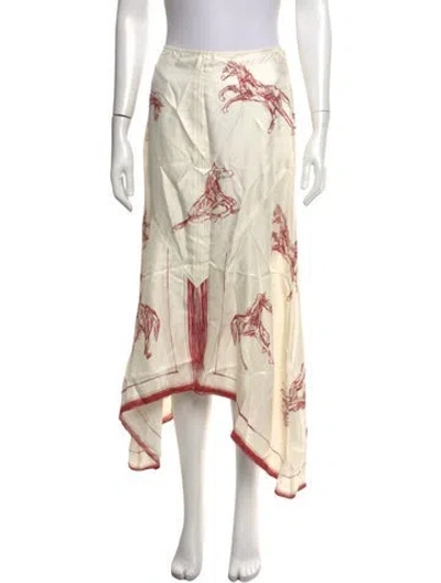 Pre-owned Rohe Silk Long Skirt In Neutrals