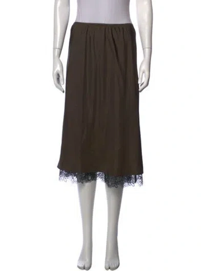Pre-owned Rohe Silk Midi Length Skirt In Green