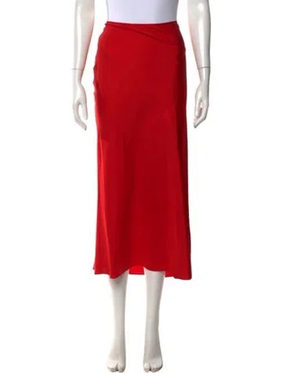 Pre-owned Rohe Silk Midi Length Skirt W/ Tags In Red